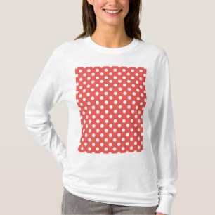 Rote und weiße Polka-Punkte T-Shirt