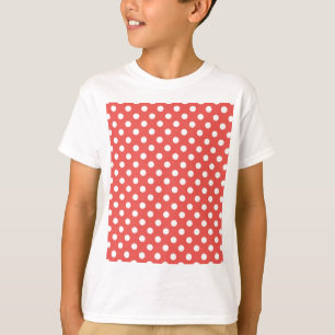 Rote und weiße Polka-Punkte T-Shirt