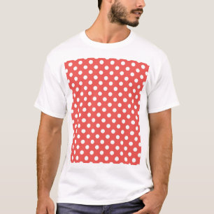 Rote und weiße Polka-Punkte T-Shirt