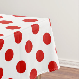 Rote und weiße Polka-Punkte Tischdecke