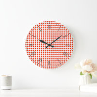 Rote und weiße Polka-Punkte, Wall-Uhr
