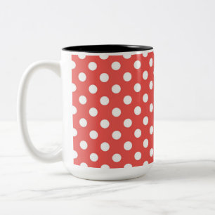 Rote und weiße Polka-Punkte Zweifarbige Tasse