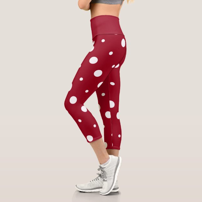 rote und weiße Punkte Capri Leggings (Links)