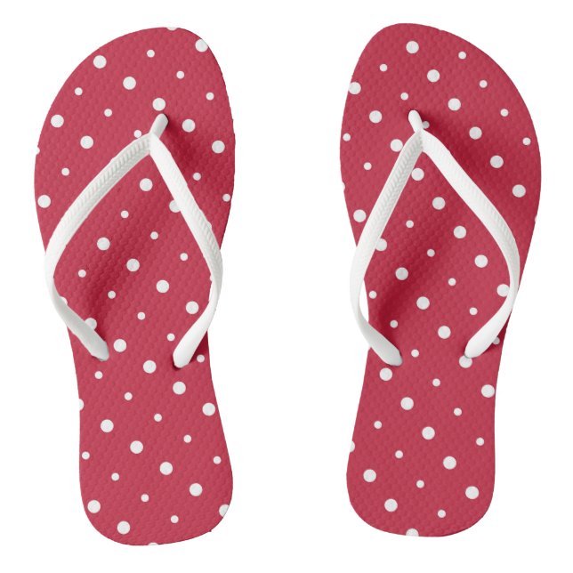 rote und weiße Punkte Flip Flops (Fußbett)