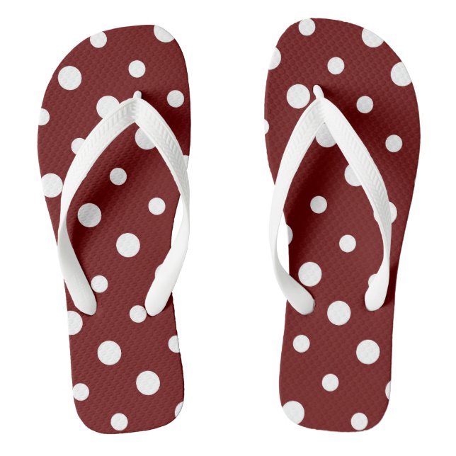 rote und weiße Punkte Flip Flops (Fußbett)