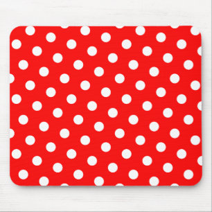 Rote und Weiße Punkte Mousepad