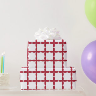 Rote und weiße Quadrate Geschenkpapier