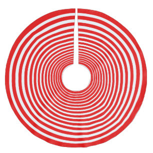 Rote und weiße Ringe Polyester Weihnachtsbaumdecke