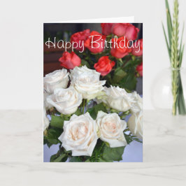 Rote und weiße Rose Geburtstagskarte Karte