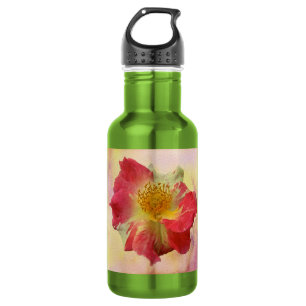 Rote und Weiße Rose Trinkflasche