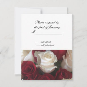 Rote und weiße Rosen RSVP-Antwortkarte RSVP Karte