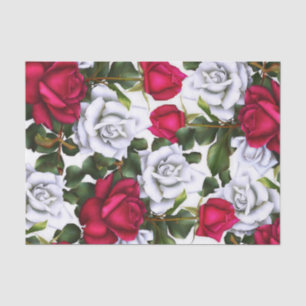 Rote und Weiße Rosen Shabby Chic Rustikal Moderner Seidenpapier