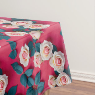Rote und weiße Rosen Tischdecke