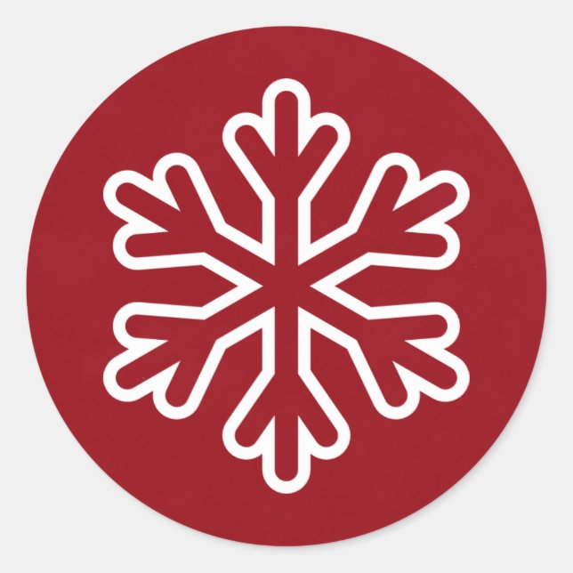 Rote und weiße Schneeflocke - Circle Sticker (Vorderseite)