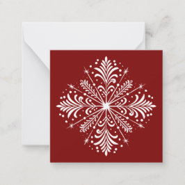 Rote und weiße Schneeflocke Mini Weihnachtskarte Mitteilungskarte
