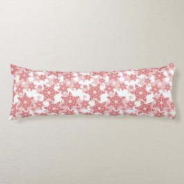 Rote und weiße Schneeflocke Nahtloses Muster Seitenschläferkissen