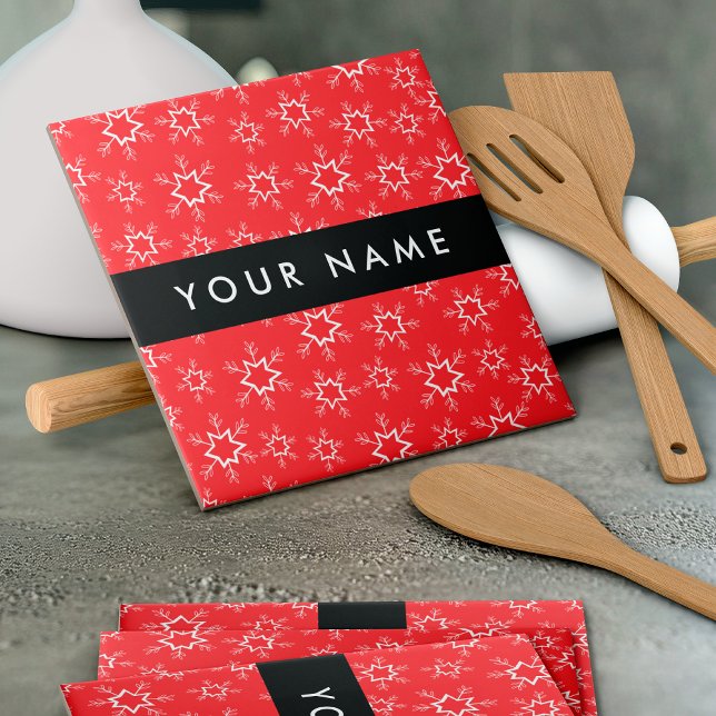 Rote und weiße Schneeflocken, Ihr Name, Personalis Fliese (Von Creator hochgeladen)