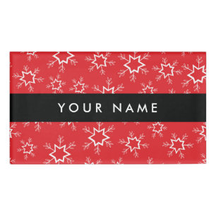 Rote und weiße Schneeflocken, Ihr Name, Personalis Namenschild