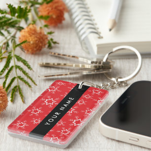 Rote und weiße Schneeflocken, Ihr Name, Personalis Schlüsselanhänger