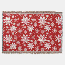 Rote und weiße Schneeflocken Weihnachten Nahtlose Decke