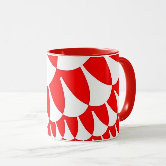 Rote und weiße Skalen Tasse (VorderseiteRechts)