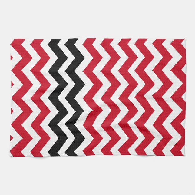 Rote und weiße Sparren mit Schwarzem Handtuch (Horizontal)