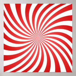 Rote und weiße Spirale Muster - Gottes Fingerabdru Poster