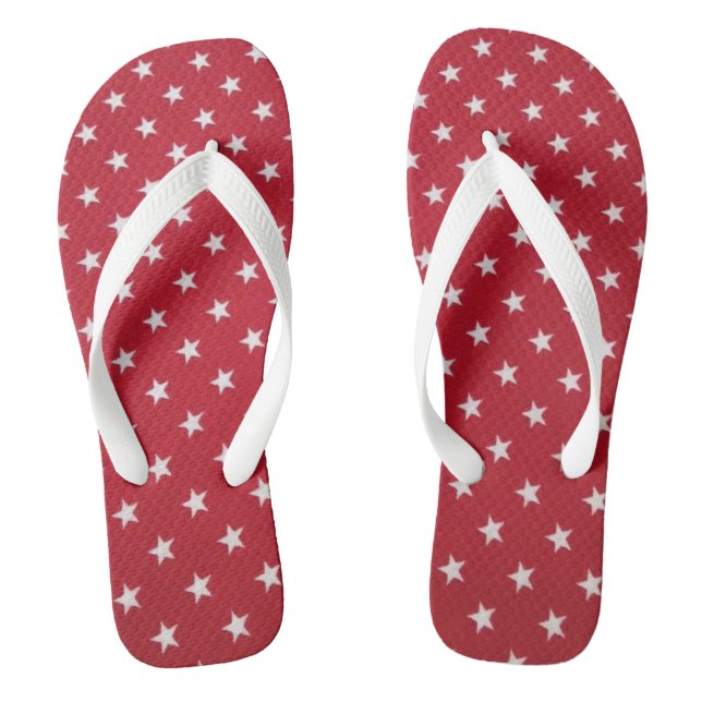 Rote und weiße Sterne Flip Flops (Fußbett)