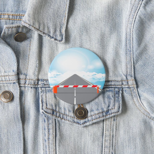 Rote und weiße Straßensperre blockiert Button (Von Creator hochgeladen)