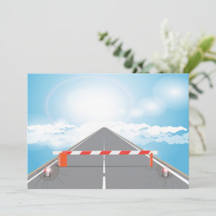 Rote und weiße Straßensperre blockiert Einladung