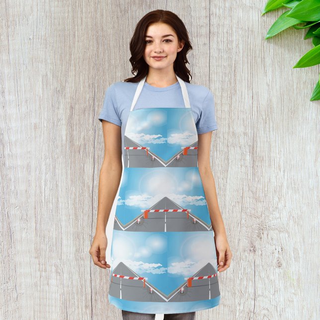 Rote und weiße Straßensperre blockiert Schürze (Von Creator hochgeladen)