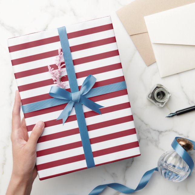 Rote und weiße Streifen Candy Cane oder amerikanis Geschenkpapier (Schenken)