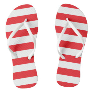 Rote und weiße Streifen Flip Flops
