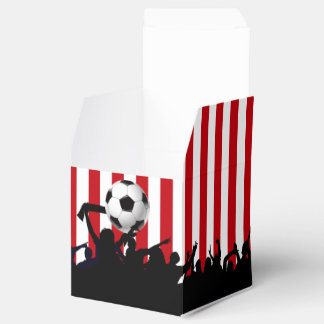 Rote und weiße Streifen Fußballfans und Fußball Geschenkschachtel