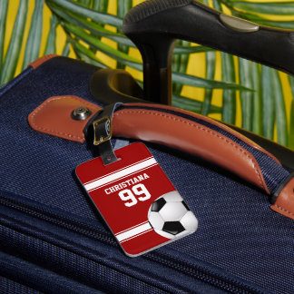 Rote und weiße Streifen Jersey Fußball Gepäckanhänger