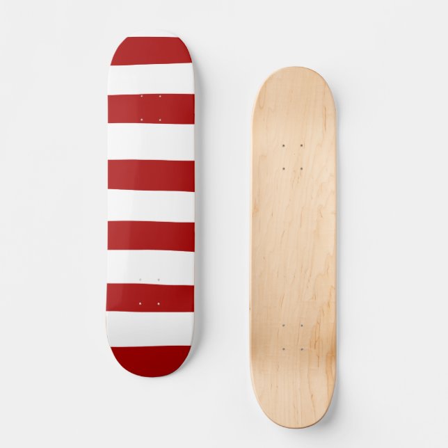 Rote und weiße Streifen Skateboard (Vorderseite)