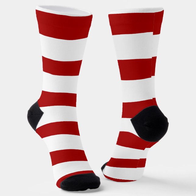 Rote und weiße Streifen Socken (Gewinkelt)