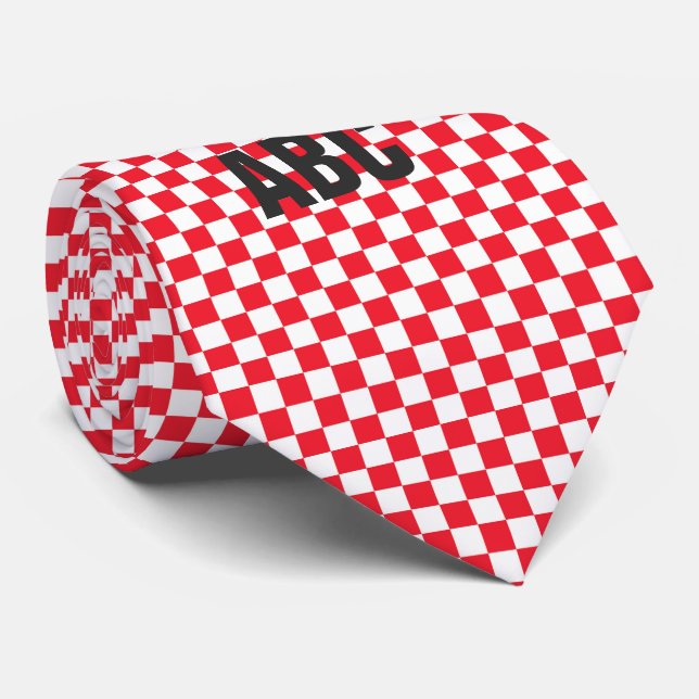 Rote und weiße Tafel Krawatte (Gerollt)