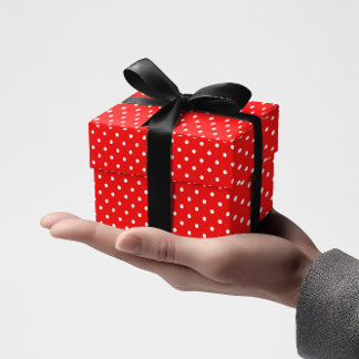 Rote und weiße Tiny Polka Dots Geschenkpapier