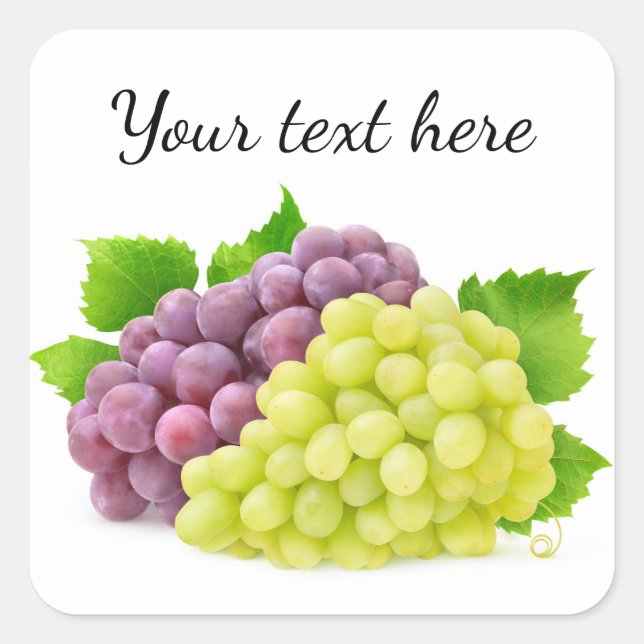 Rote und weiße Trauben Quadratischer Aufkleber (Vorderseite)