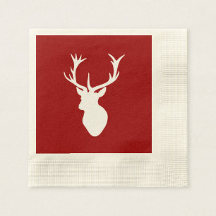 Rote und weiße Weihnachtsbaum Serviette