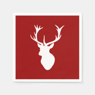 Rote und weiße Weihnachtsbaum Serviette