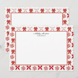 Rote und weiße Weihnachtsbäume Mitteilungskarte