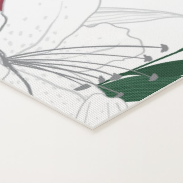 Rote und weiße Weihnachtslilien Yogamatte (Detail)