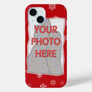 Rote und weiße Weihnachtsschneeflocken Case-Mate iPhone Hülle