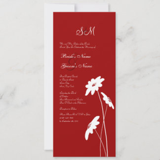 Rote und weiße Wildblumen Einladung zur Hochzeit