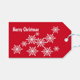 Rote und weiße Winterschneeflocken Geschenkanhänger