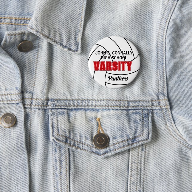 Rote Universitäts-Volleyball-Eigenanfertigung für  Button (Beispiel)