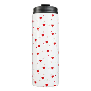 Rote Valentine Herzmuster Thermosbecher