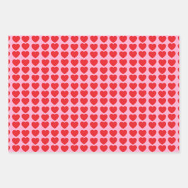 Rote Valentinsherzen Geschenkpapier Set